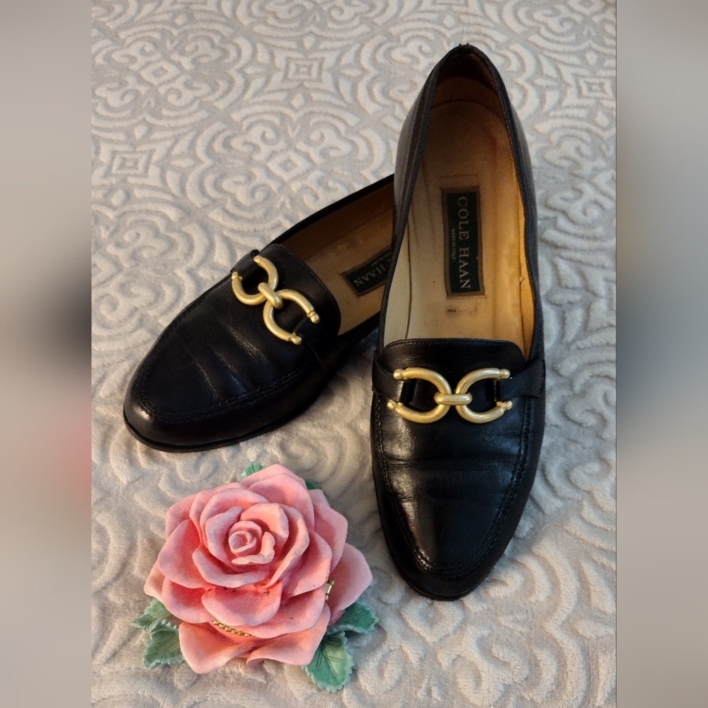 Vintage Cole Haan Horse Bit Fine Leather Loafers Women's Size 9B